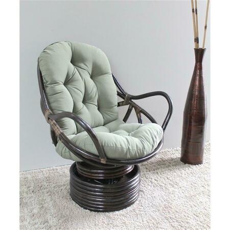 INTERNATIONAL CARAVAN Swivel Rocker with Twill Cushion, Forest Green 3310-TW-FG